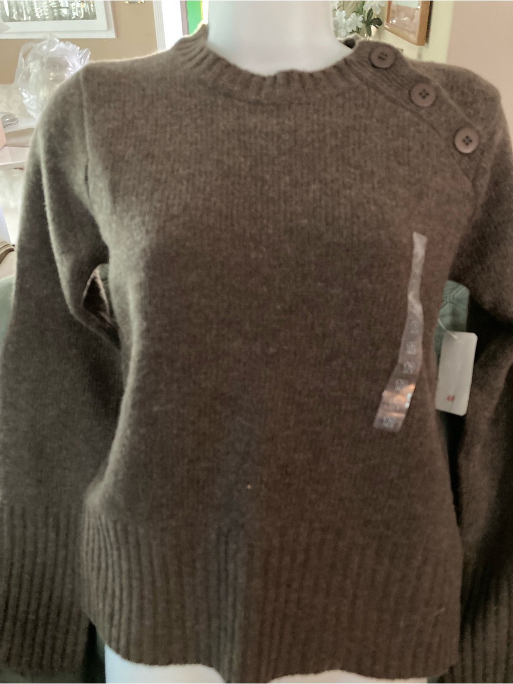 NWT wool sweater, brown, 12?